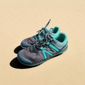 Women's Gray Athletic Sneakers with Teal Accents